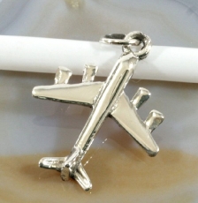 Flugzeug, Jet, Silber, Anhänger