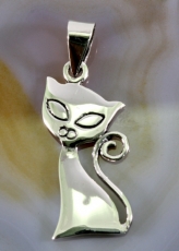 Katze, modern Art, Anhänger, Silberschmuck