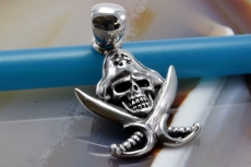 Pirat, Totenkopf, Skull , Anhänger, 925 Sterling Silber