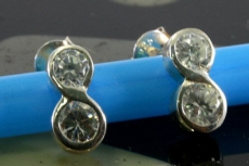 Zirkonia, Ohrstecker, 925 Sterling Silber