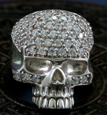 Totenkopf, Skull, Ring, 925 Sterling Silber und Zirkonen