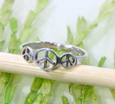 Peace, Frieden, kleiner feiner Ring, 925 Sterling Silber