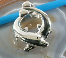 Delfine, Anhänger, 925 Sterling Silber, Elektroform