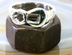 Der Ring für Schrauber., Maul-und Ringschlüssel in 925 Sterling Silber,wrench