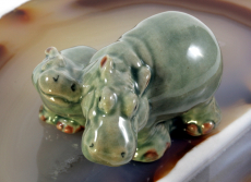 Nilpferd, HIPPO, Porzellanminiatur