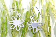 Blume, Stern, Ohrringe, 925 Sterling Silber