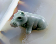 Nilpferd, HIPPO, Porzellanminiatur