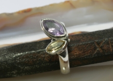 Amethyst und Citrin und 925 Sterling Silber, Ring