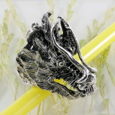 Drache, Ring, Bronze,versilbert