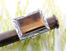 Tigerauge und Silber, Ring