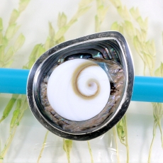 Shiva Auge und Abalone, Ring, 925 Sterling Silber