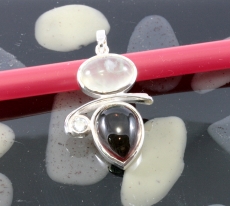 Rauchtopaz,Prehnit,Blautopaz und 925 Sterling Silber, Anhänger