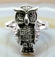 Eule, Ring, 925 Sterling Silber