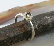 Rauchquarz und Silber, Ring