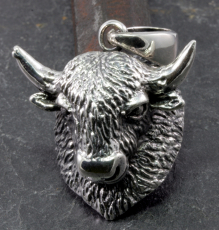 Büffel, Bison, Schädel, Anhänger, 925 Sterling Silber