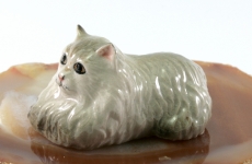 Katze, Perser, Porzellanminiatur