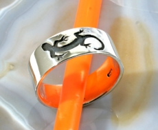 Gecko im Ring, 925 Sterling Silber