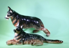 Schäferhunde,Porzellanminiaturen