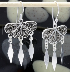 Filigrane Ohrringe, 925 Sterling Silber