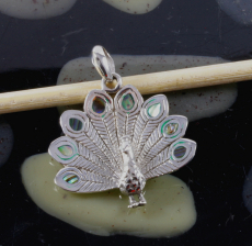 Pfau, Anhänger, 925 Sterling Silber