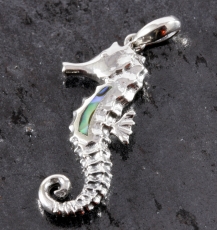 Seepferd, Abalone und Silber, Anhänger