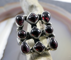 Granat und 925 Sterling Silber, Ring
