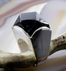 Onyx und 925 Sterling Silber, Ring
