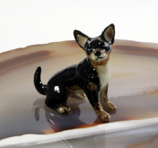 Chihuahua, Hund, Porzellanminiatur