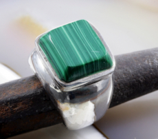 Malachit und Silber, Ring