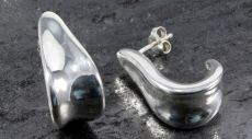 Ohrstecker mit Schwung, 925 Sterling Silber, Elektroform
