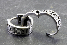 Klappcreolen im Kringeldesign, Sterling Silber