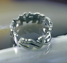 Ring, prächtig - massives Silber