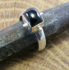 Onyx und 925 Sterling Silber, Ring