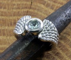 Blauer Topas und Silber, Ring