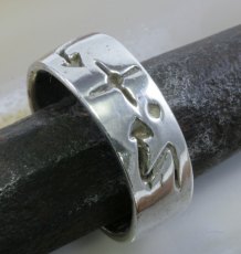 Bandring mit Zeichen, 925 Sterling Silber