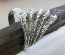 Schlange, 5 Schlangen, Ring 925 Sterling Silber