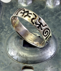 Bandring mit Zeichen,Ethno, 925 Sterling Silber