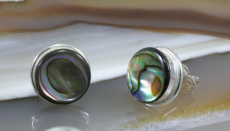 Abalone und Silber, Ohrstecker