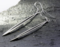 Lange Ohrringe, schlicht, 925 Sterling Silber