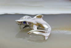 Hai, Shark, Anhänger, 925 Sterling Silber, blue eye