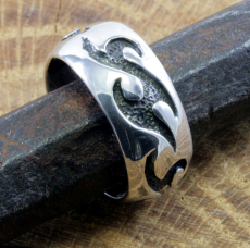 Bandring mit Zeichen, 925 Sterling Silber