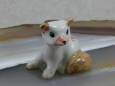 Fuchs mit Blümchen, Porzellanminiatur