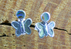 Schmetterling, Abalone und Silber, Ohrstecker, 925 Sterling Silber