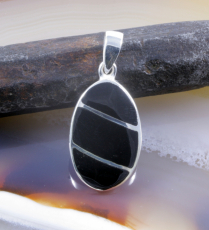 Onyx und 925 Sterling Silber, Anhänger