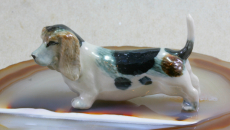 Basset Hound, Hund, Porzellanminiatur