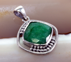 Smaragd  und Silber, Anhänger Smaragd  und Silber, Anhänger
