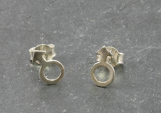 Männersymbol, Ohrstecker, Silber