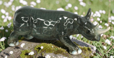 Nashorn, Rhinozeros,  Porzellan, Miniatur