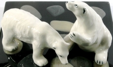 Eisbären,  Porzellanminiaturen, 1 Paar