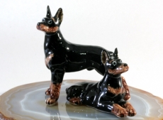 Dobermann,Hund, Porzellanminiatur